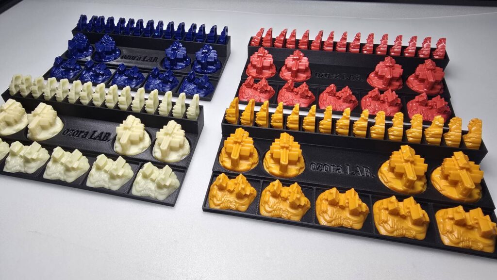 3Dプリンターで作成した CATAN対応プレイヤートレイ（宇宙）